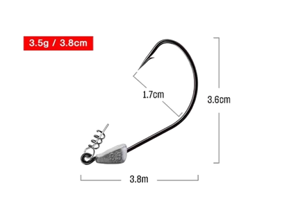 Tumbler Jig Head Crank Hook Corkscrew Head - 3.5g, 5g, 7g, 10g, 15g, 21g