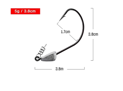 Tumbler Jig Head Crank Hook Corkscrew Head - 3.5g, 5g, 7g, 10g, 15g, 21g