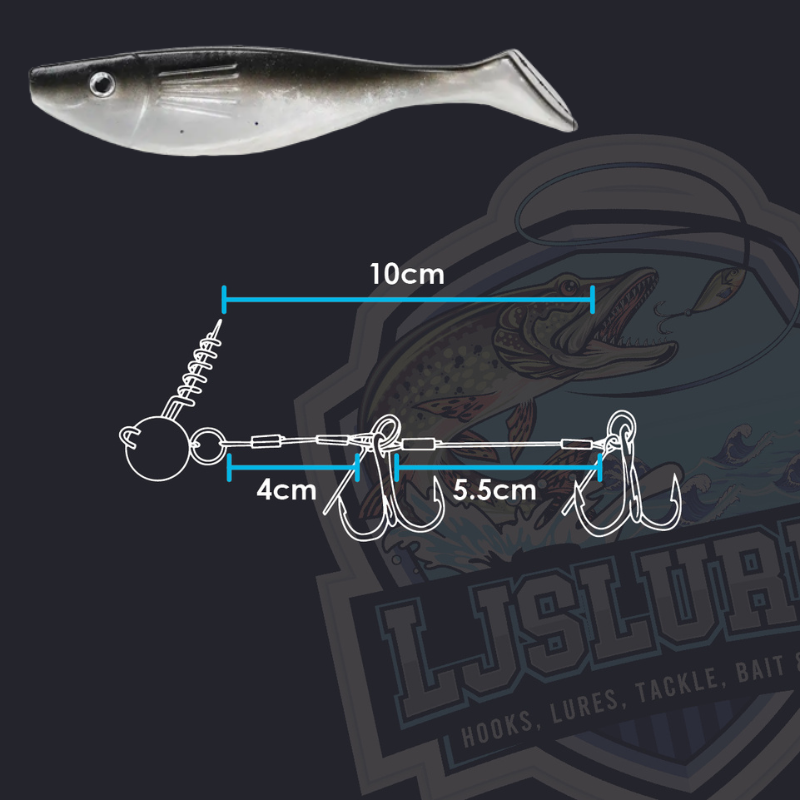 Predator Fishing Stinger Rig + Large Soft Bait Combo - Choose Your Options